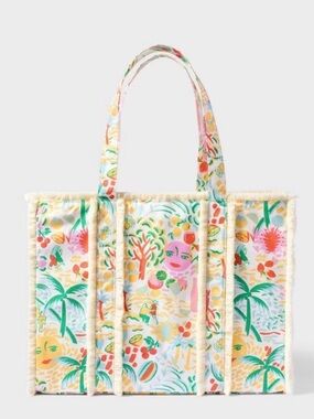 Vacation Fringe Canvas Tote Bag Yellow/Green - Roller Rabbit x Target